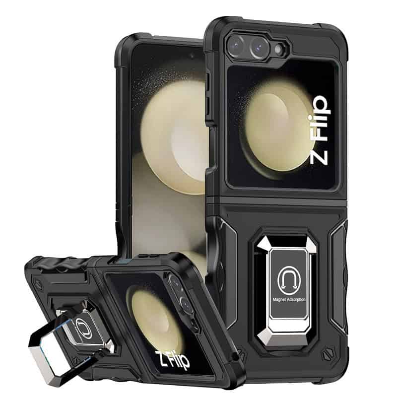 For Samsung Galaxy Z Flip 6 / Flip 5 5G Magnetic Ring Rugged Shockproof Case Heavy Duty Protective Back Cover For Samsung Galaxy Z Flip 6 / Flip 5 5G Magnetic Ring Rugged Shockproof Case Heavy Duty Protective Back Cover